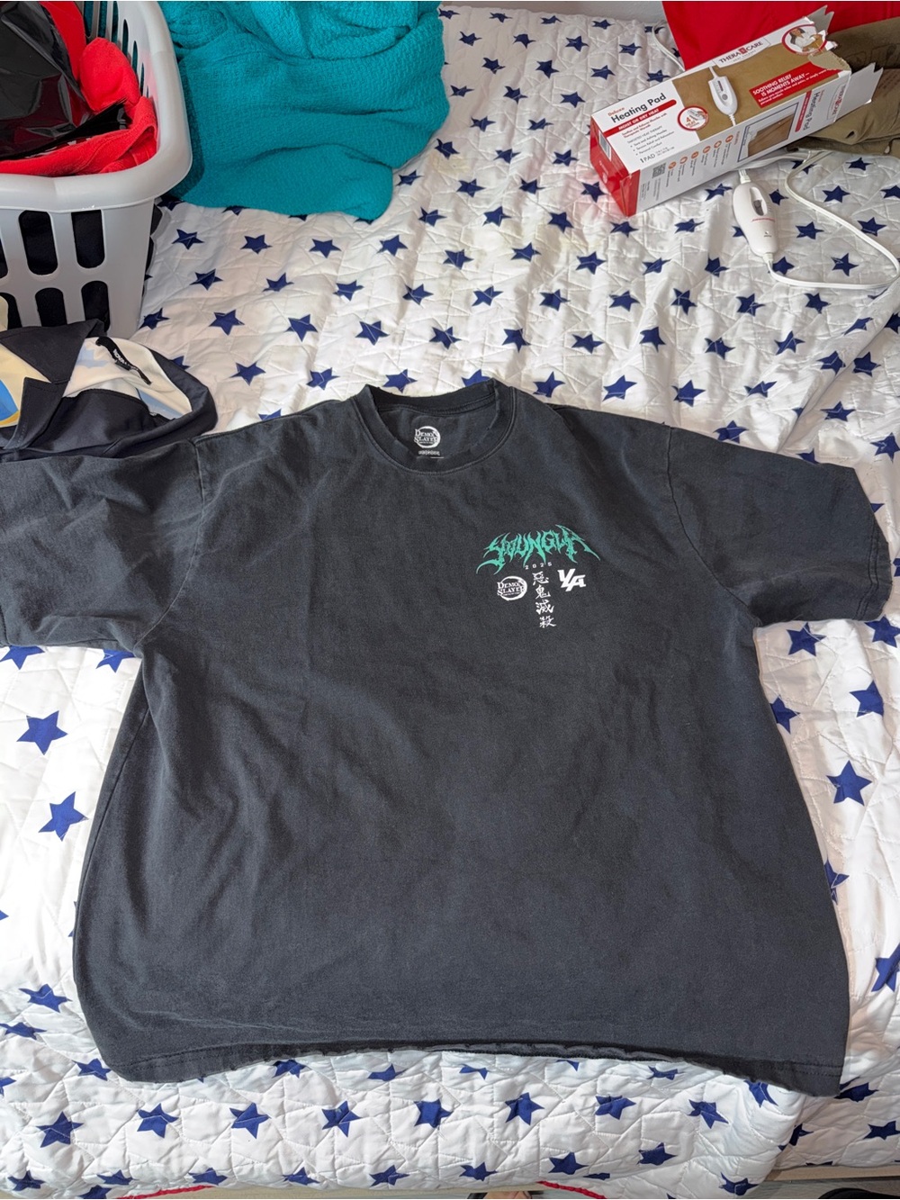 YoungLA Black Short Sleeve Graphic Tee with Teal Logo